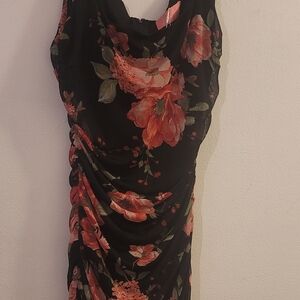 Floral Black Dress